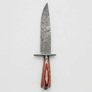Herramienta utilitaria pesada de acero damasco forjado a mano, personalizada OEM, con mango de madera Pakkawood y guardacuchillo de damasco. - Product Image 1