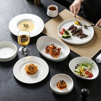 Service de table en céramique minimaliste élégant, écologique, sans BPA, assiettes à steak, plats à dessert, bols à salade, bols à pâtes, restaurant, hôtel