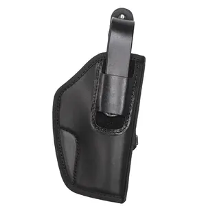 Gun&Flower Leather Universal Holster with Belt Clip OWB Concealment Carry Holder Pouch Thumb Release