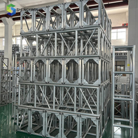 Structure en treillis soudée en alliage d'aluminium 290x290mm pour éclairage de scène, connexion modulaire par vis, plaque carrée triangulaire, argent, certifiée CE
