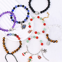 Bracelet en Pierres Naturelles Mélangées à Prix de Gros, Bracelet de Guérison en Pierre, Décoration Anti-Mauvais Œil