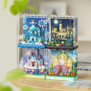 Nuovo creativo fai da te fatto a mano blocchi di plastica set modello giocattolo per i bambini per la statua della casa di pittura fiori decorazioni animali - Product Image 1