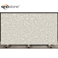 Usine directe moderne blanc crémeux marbre pierre de Quartz artificielle comptoir de cuisine dalle de Surface tactile réelle pour entrepôt