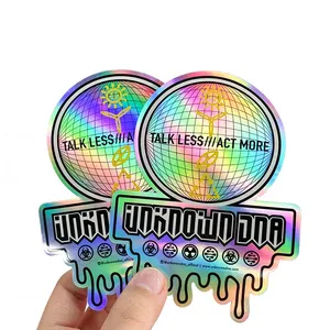 Custom Logo Waterproof Vinyl Die Cut PVC Bumper Sticker Custom Make Holographic Sticker Hologram Sticker Label