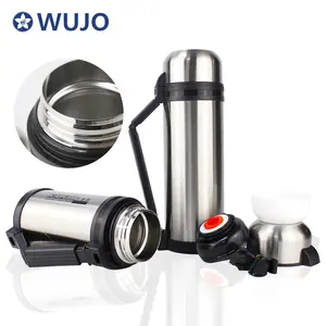 WUJO fornecedor China logotipo personalizado garrafa térmica de chá de aço inoxidável prata thermos_vacuum_flasks