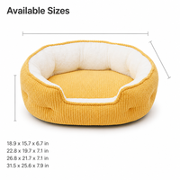 Coussin pour animaux de compagnie en velours côtelé, rond, épais, chaud, lavable, avec housse amovible, respirant, toutes saisons, pour petits animaux