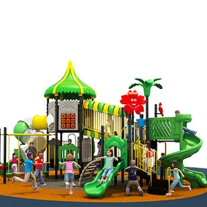 儿童游戏室户外花园公园低价游乐场设备秋千套装管滑梯塑料滑梯