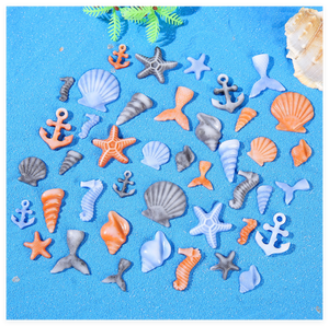 Cabochon plat en résine, coquille de sirène, queue de sirène, fée, amour, sculpture peinte à la main, charme, pendentif, collier, sac aveugle, vente en gros - Product Image 2