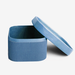 Tùy Chỉnh Mạnh Mẽ Stackable Hộp Giấy Trang Trí Khay Fluted Tông Livingroom Lưu Trữ Giỏ Hộp Giấy Với Da Giống Như Có Nắp Đậy - Product Image 4