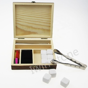 Customized Pine Wood Boxes Equipped with Clips and Straws Bar Accessories Tools Wine Chilling Stones Gifts Set - Product Image 1