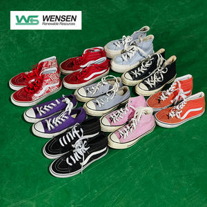 Commercio all'ingrosso di seconda mano Muti <span class=keywords><strong>Color</strong></span> alta Top Sneaker in tela da donna in gomma Sole allacciate scarpe di tela Casual da donna - Product Image 5