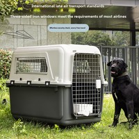 Caisse de transport pour animaux de compagnie (chats et chiens) en PP, extra-large, avec sac en maille, tapis anti-urine, capacité supérieure à 7 kg, couleur unie
