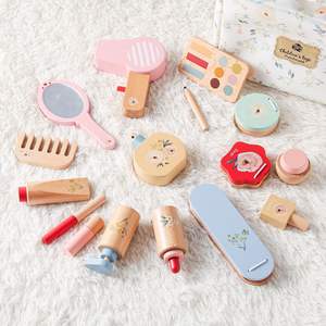 Kit <span class=keywords><strong>de</strong></span> maquillage en bois pour enfants, ensemble <span class=keywords><strong>de</strong></span> <span class=keywords><strong>beauté</strong></span> réaliste pour filles avec rouge à lèvres, parfum, poudre, trousse <span class=keywords><strong>de</strong></span> maquillage, jeu <span class=keywords><strong>de</strong></span> maquillage - Product Image 1