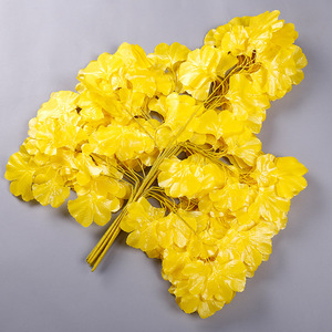 Ramas de Ginkgo Artificiales de Seda, Hojas de Otoño de Plástico Falsas, Decoración para Eventos y Bodas, Follaje Verde - Product Image 2