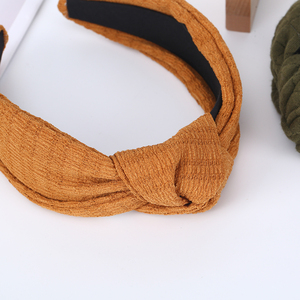 Fasce annodate cerchietto per capelli per donna ragazze 3 pezzi fascia larga per <span class=keywords><strong>turbante</strong></span> tinta unita fasce per capelli con nodo incrociato di moda con colori solidi - Product Image 6