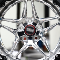 Jantes forgées S81 WELD Drag Beadlock polies 5 branches, entraxes 17x10, 15x10, 5x114.3, 5x4.5, déport 3/4 pour Mustang GT