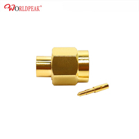 Connecteur de soudure mâle SMA résistant au sel 48H, droit, pour câble semi-rigide RG402 de 0,141 pouce, pigtail coaxial flexible