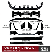 Kit de Carrocería para BMW X3 G45 M Sport 2024+: Alerón Delantero de Plástico ABS, Alerones Laterales, Rejillas, Faldones Laterales, Difusor Trasero, Alerón de Techo
