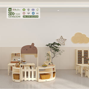 Hikeylove Ensemble de cuisine de simulation pour enfants en bois, design moderne, sécurité pour le salon, grande cuisine, maternelle, ustensiles de cuisine pour bébé - Product Image 1