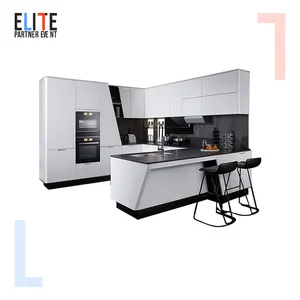 OPPEIN el yapımı açık gri parlak depolama dolapları mutfak mobilyası tasarım mutfak dolabı modern/mutfak dolabı