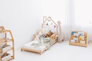 Montessori Piso Cama Niño Casa Cama Marco Bebé Cuna De Madera - Product Image 2