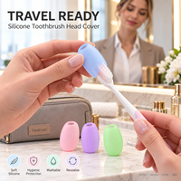 Étui de voyage pour brosse à dents, en plastique et silicone, avec couvercle, support, emballage personnalisé, fabricant en gros, OEM, ODM, Hoersun