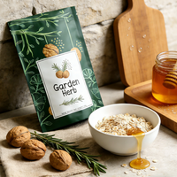 Sachet d'emballage personnalisé pour flocons d'avoine, refermable, en aluminium, Doypack, pour herbes, épices, noix, muesli, céréales, sac en plastique