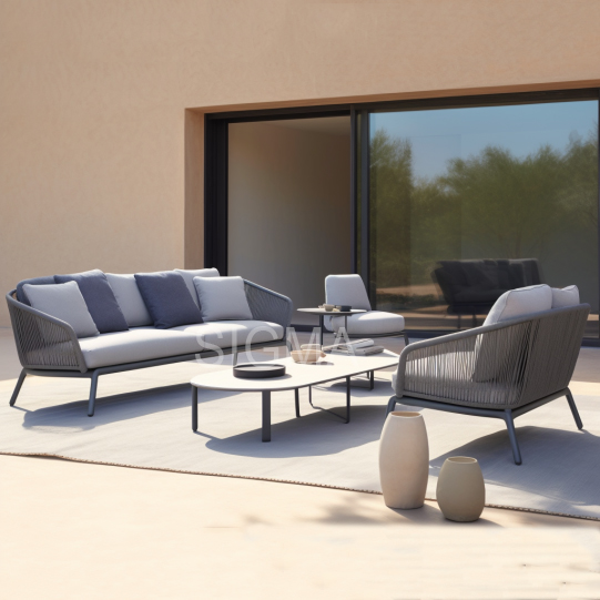 Modern Outdoor Furniture Aluminum water proof Patio Furniture Coffee Leisure Table For Garden Sets