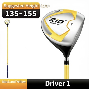 Clubs de <span class=keywords><strong>golf</strong></span> jaunes pour enfants, driver à lancement élevé, contrôle facile, clubs de <span class=keywords><strong>golf</strong></span> stables avec tête en graphite pour l'entraînement et les sports de plein air - Product Image 2