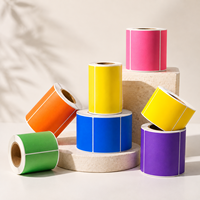 Étiquettes autocollantes rectangulaires en papier thermique imprimé sur mesure, imperméables, couleur pleine, pour l'emballage des boissons