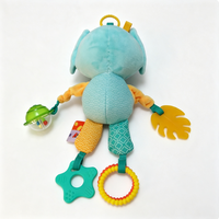 Jouet hochet et anneau de dentition en peluche pour bébé, motif éléphant bleu, OEM, pendentif de poussette, porte-clés, couleur et logo personnalisables, vente en gros