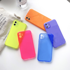 เคสโทรศัพท์ซิลิโคน TPU นิ่มสีเรืองแสง,สำหรับ <span class=keywords><strong>iPhone</strong></span> 13 12 Pro 7 8 Plus SE <span class=keywords><strong>2022</strong></span> 11 Pro XR <span class=keywords><strong>X</strong></span> XS Max ฝาหลังใส Funda - Product Image 1