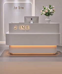 Mostrador de Recepción Estético con Luz LED Blanca para Punto de Venta y Recepción Comercial - Product Image 6