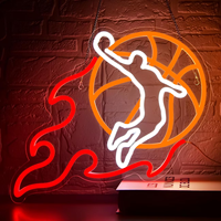 Enseigne néon LED de basketball personnalisée, décoration murale lumineuse pour la décoration intérieure, la décoration murale, la décoration de chambre, la décoration de bar, la décoration de fête à domicile, cadeau pour les fans de basketball