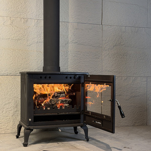 Stufa in Ghisa <span class=keywords><strong>ad</strong></span> Alta Efficienza con Porta in Vetro Temperato, Caminetto Indipendente per Riscaldamento Ambienti - Product Image 6