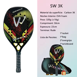 SUNWAVE Camewin 3K Holo graphischer Strand tennis schläger Voll carbon rahmen Feminino Masculina Kit Unhöfliche Oberflächen behandlung - Product Image 2