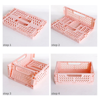 Jaune Mini Table Petite Boîte De Rangement Pliable Pas Cher Panier Pliable En Plastique Boîte De Rangement Caisses Bacs PP En Plastique