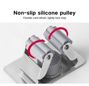 Crochet mural multifonctionnel en acier inoxydable, support d'organisation sans perçage, porte-balai, porte-serpillière, support de rangement, crochet mural - Product Image 6