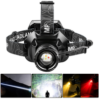 Multifuncional Impermeable de 30w 90 °   Linterna Frontal Ajustable de 800lm, Linterna LED de Largo Alcance para Exteriores con Tercera Luz