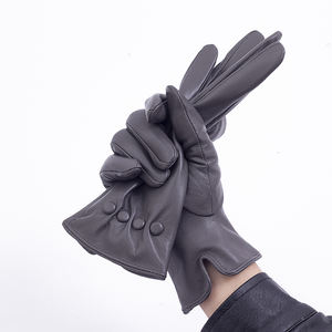 Guantes de cuero con puños elásticos para conducir resistentes al frío de fábrica china para mujer - Product Image 4
