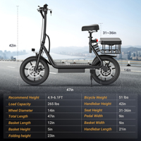 Scooter Eléctrico de 500W con Asiento, Neumático Inflable de 14 Pulgadas, 48V 10.4Ah, Plegable, para Adultos, con Cesta, Disponible en Almacenes de la UE, Alemania, Reino Unido y EE. UU.
