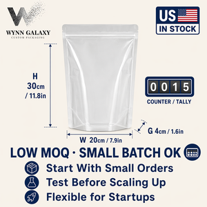 Wholesale Bulk Clear Stand Up Pouch 20*30*4cm 7.9*11.8*1.6in <b>Zip</b> Resealable Transparent Rice Grain Coffee Nut Snack Food <b>Bag</b> OEM - Product Image 2