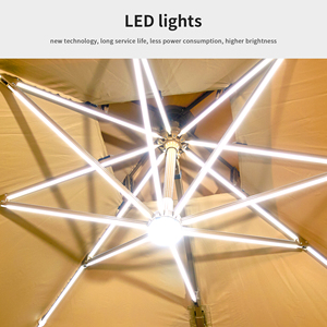 2025 nuevo sol impermeable <span class=keywords><strong>Patio</strong></span> jardín exterior paraguas energía Solar luz LED - Product Image 6