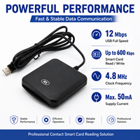 ACR39U 13.56MHz Pembaca/Penulis Kartu Pintar NFC USB 2.0 Kecepatan Penuh Sesuai Standar CCID PC/SC Kompatibel dengan Windows 10 Bahan ABS Kontrol Akses ISO