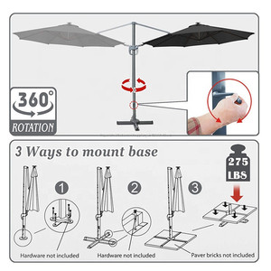 <span class=keywords><strong>Playa</strong></span> de doble techo en forma de energía Solar Led luz voladizo mercado invertido jardín al aire libre <span class=keywords><strong>playa</strong></span> gran Patio romano paraguas - Product Image 6