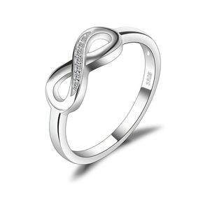 Ensemble de bijoux pour femmes Forever Love Infinite Love, collier, boucles d'oreilles et bague en argent 925 plaqué rhodium, pour mariage, fiançailles et fêtes - Product Image 3