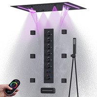 Douche de plafond encastrée 500*360mm à LED avec affichage numérique chaud/froid pour salle de bain, ensemble de douche intelligent pour toilettes