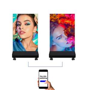 全彩便携式发光二极管屏幕广告面板P1.25 P1.5 P1.8 P2.5发光二极管视频墙支架折叠发光二极管海报显示器 - Product Image 5