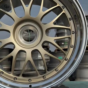 Sporty Gold Multi Spoke Two Piece Forged Aluminium Alloy Rim With Matching Center Cap Universal Fit Passenger <b>Car</b> Wheel - Product Image 4