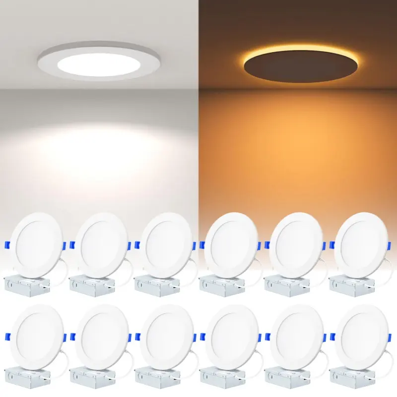 4 Inch 6 Inch dimmable 3CCT 5cct led wafer cob adjust down lights design spot light panel pot lights downlight